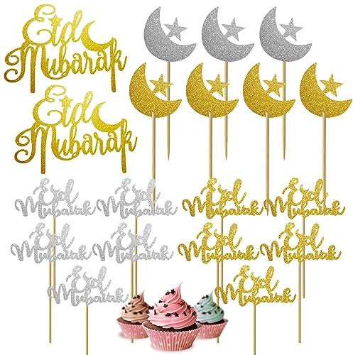 Eid Mubarak Dekoration für Eid Mubarak (19-teilig) – Ramadan-Dekorationsset – Islam – Muslim