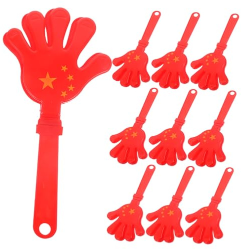 Operitacx Battimani Rumorosi 28 Cm in Plastica, Set Da 10 Pezzi Per Feste e Eventi Sportivi, Accessori Divertenti Per Celebrazioni e Sostenitori Di Football All’aperto