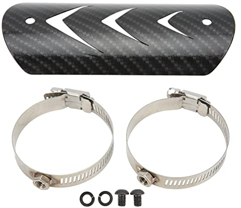 Cubierta de Protección Térmica contra el Calor de Escape de Motocicleta Protector Universal de Acero Inoxidable (Estilo de fibra de carbono)