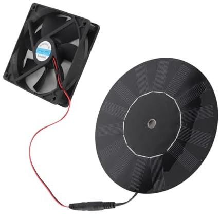 Fockety Solarpanel Ventilator Set, 10 W, Wasserdichter Solar Abluftventilator, Fenster Abluftventilator, Solarbetriebener Abluftventilator für Hühnerställe, Gewächshäuser, Schuppen,