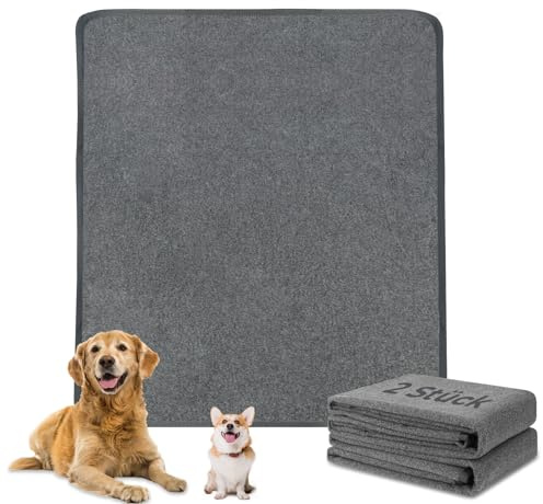 SDLDEER Waschbar Trainingspads für Hunde, 2 Stück 90cm x 120cm Wiederverwendbare Hundetrainingspads, rutschfest, Super Saugfähig Welpen Unterlagen PIPI Pads für Welpen, Kätzchen, Meerschweinchen