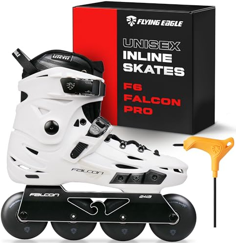 Flying Eagle F6 Falcon Pro Freeskates - Adult Inline Skates Urban, Inline Roller Skates Women, Skating Shoes, Adult Speed Skate for Skater Women - White, Women's Size: 6 US / 36 EU