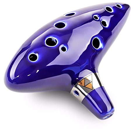 HEYDGBBZ Töpferflöte. Okarina, Okarina-Instrument, blau, 12 Löcher, ofengebranntes CeramiAlto Legend of Zelda Ocarina Flute of Time CeramiOcarina-Flöte