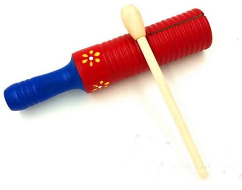 LVYUDS Colorful Large Guiro Instrument, Single Tube Music Hand Percussion Instruments with Wooden Stick, Frog Sound Instrument