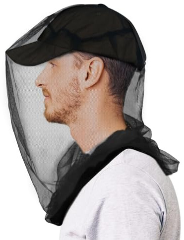 tupi Premium Mosquito Head Net, 1 Pack Bug Net for Head,Fly & Insect Protection | Ultra Large & Long, Finest Holes for Camping, Hiking, Fishing, Gardening, Safari, Fits All Hats for Men & Women
