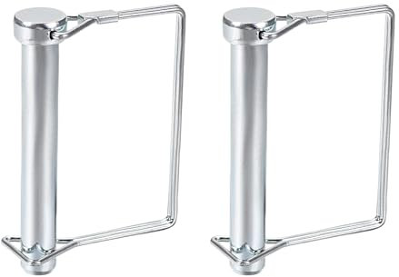 DTGN 12mm x 80mm (DxL) Wellenverriegelungsstift - 2er Pack - Gut für Farmanhänger Rasenfläche - Kohlenstoffstahl-Quadrat-Anhängerkupplungsstift - Silberton