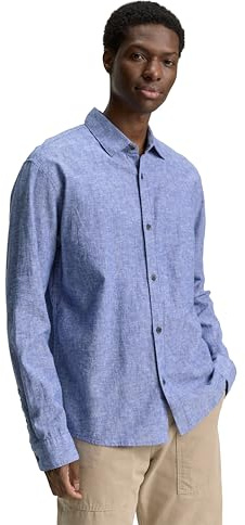 TOM TAILOR Denim herrskjorta, 34406 – Royal Blue Chambray, L