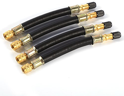 [6-teiliges Set] Ventilverlängerung, Ventilverlängerungsadapter, Ventilverlängerungsrohr, Hilfsrohr, aus Metall und Gummi, Flexibel und Praktisch, für Verschiedene Autos Geeignet