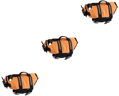 INOOMP 3stücke Pet Life Preserver Für Kleine Hunde XXS Orange Atmungsaktive Schwimmweste Mit Reflektierenden Farben Und Schnellem Schnallenverschluss Sicher Für Wassersport Und