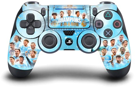 Head Case Designs Officially Licensed Manchester City Man City FC Team Poster 2024 Champions Vinyl Sticker Gaming Skin Decal Cover Compatible With Sony PlayStation 4 PS4 DualShock 4 Controller