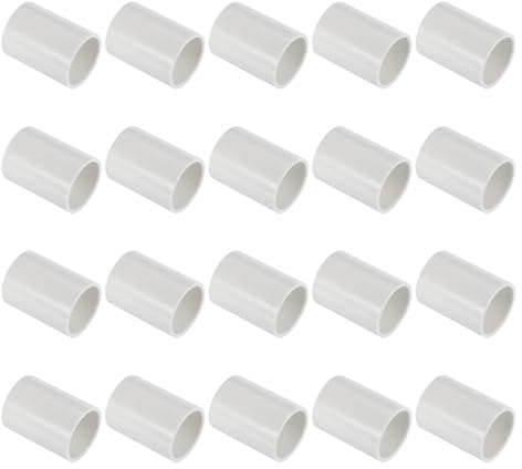 PATIKIL 1 PVC Pipe Fitting Coupling Adapter, 20 Pack Straight Pipe Slip Socket Connector for Home Industrial Sprinkler Drip Irrigation System Pipes Extension Use, White