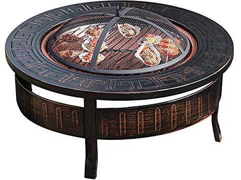 ZJFHEYUO Pozzo del Fuoco all'aperto Pozzo del Fuoco all'aperto, Fuoco a Legna da Giardino, Usato per Barbecue da terrazza e Barbecue Grill, 81 cm/31,8