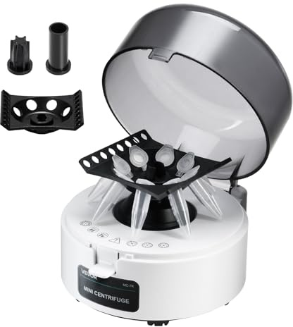 VEVOR Mini centrifugeuse 3013 x g RCF, machine de centrifuge de laboratoire électrique avec rotor 2 en 1 pour tubes de 0,2/1,5/2 ml, vitesse fixe 7000 tr/min, faible bruit, pour diverses expériences