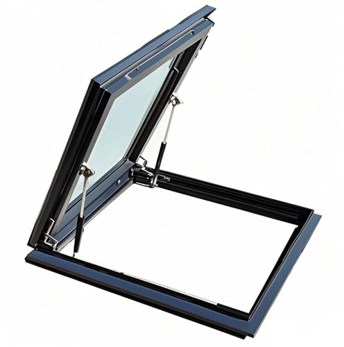 Fenêtre de toit avec ventilation manuelle en verre trempé double couche pour grenier, véranda, sous-sol – Fenêtre de sortie pour toit incliné/plat 100 x 45 cm