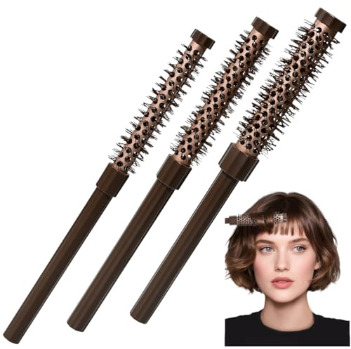 WEFHEF 3Spazzole Rotonde per Capelli, Spazzole Tonde per Capelli, (Piccolo 2cm, Medio 2.5cm, Grande 3cm) x 23cm, Spazzole Professionali per Parrucchiere per Creare Ricci e Volume