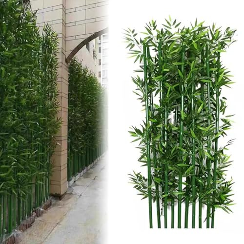Árboles de bambú artificiales, plantas de bambú sintético realistas para oficina, hogar, jardín, interior, exterior, patio, porche, patio, decoración de pared verde