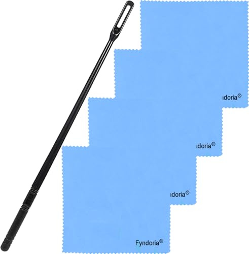 Flute Cleaning Kit, Including 1 Flute Cleaning Rod & 4 Flute Cleaning Cloth, Flute Cleaning Care Set Specially Designed for Deep Cleaning of Stains on Flute