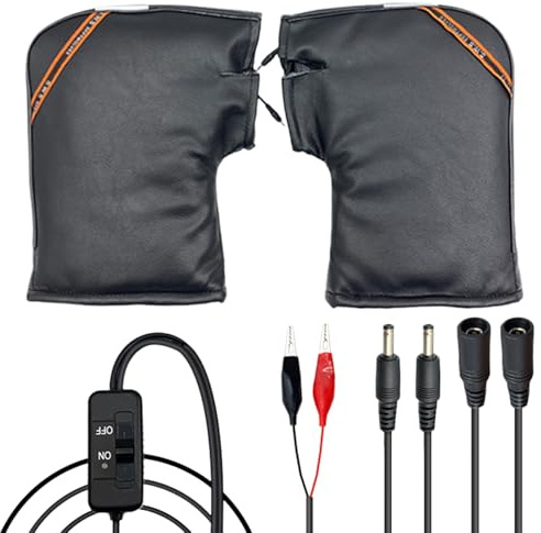 Heated Motorcycle Gloves, Motorcycle Grip Handlebar Muff, Windproof Waterproof Thermal Heating Gloves, for Motorcycles Scooters Bike Winter Riding Outdoor