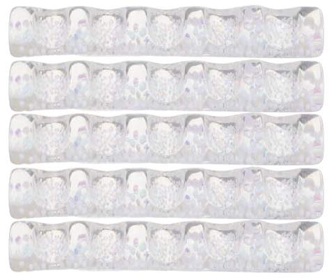 Organizador de 5 Ranuras para Pinceles de Manicura de Resina de Color Claro | Pack de 5 Piezas, Base Ensanchada y Estable, Uso en Mesa Casa, Limpieza Sencilla