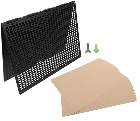 Toyvian Set Tavoletta Scrittura Braille Manuale 27 Linee 30 Celle con Stilo Ergonomico e Posizionamento Preciso delle Dita, per Studenti Non Vedenti e Uso Domestico