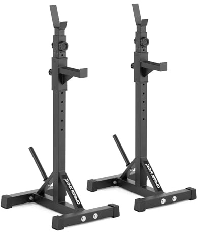 Cipriani Sport Rack Palestra Regolabile per Bilanciere, Squat Rack Acciaio con Supporti Altezza Regolabile, Porta Pesi Casa