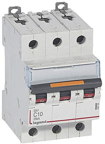 Disjoncteur DX³ 25kA - 3P 400V~ - 10A - courbe C - 3 modules
