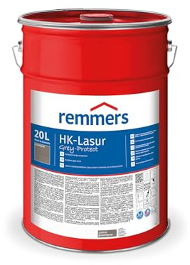 Remmers HK-Lasur 3in1 Grey-Protect graphitgrau, 20 Liter, Holzlasur für Vergrauung außen, 3 Holzschutz Produkte in einem, Feuchtigkeit- und UV-Schutz