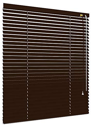 Alu Jalousie viele Größen und Farben Aluminium Lamellen Rollo Faltrollo Jalousette Wandmontage Deckenmontage Tür Fenster Sonnenschutz Sichtschutz Blendschutz Hitzeschutz (60 x 160 cm, Mocca)