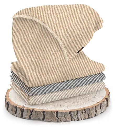 yanopurna Unisex-Kaschmirschal – handgewebte Stola aus Kaschmirwolle – Streifenmuster, warmer Wickelschal, Halstuch, Kopfwickel-Kaschmirschal für Damen und Herren - Hergestellt in Nepal