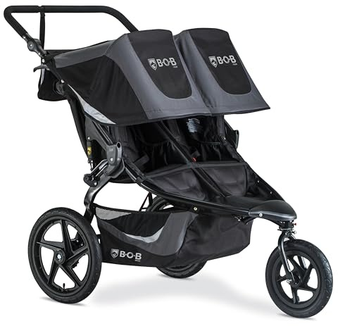 BOB Gear Revolution Flex 3.0 Duallie Jogging Stroller, Double Stroller, Graphite Black