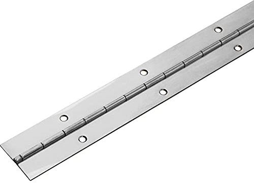 Gedotec Klavierband zum Schrauben | Türband gerollt | Tür-Scharnier Edelstahl 1.4016 | Anschraubband 420 x 32 mm | STABILO | Möbelscharnier gebohrt | 1 Stück - Stangenscharnier