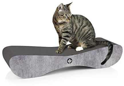 CanadianCat Company | Kratzbrett Satellite 2.0 - Black Edition - betonoptik - Kratzpappe in schwarz | ca. 76 x 24 x 15 cm