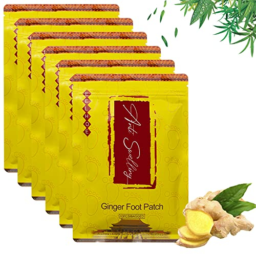 60 Stück Anti-Schwellungs-Entgiftungs-Pflaster, Ingwer-Detox-Fußpflaster, Tiefenreinigende Fußpolster, Anti-Schwellungen, verbessern den Schlaf