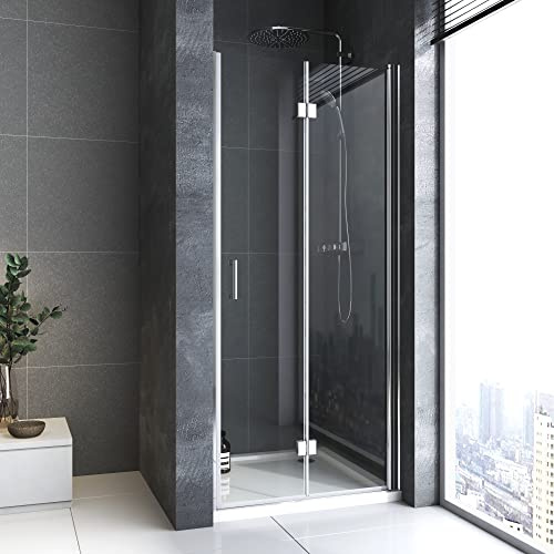 Duschtür 120x195cm Falttür Nischentür Drehfalttür 180° Falttürkabine 6mm NANO ESG Sicherheitsglas Nische Dusche Höhe 195cm