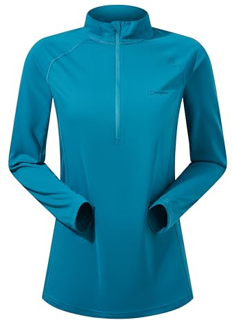 Berghaus T-Shirt Tecnica da Donna 24/7 con Mezza Zip a Maniche Lunghe