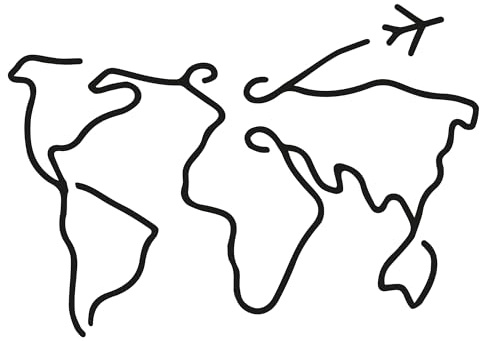 Mappa del mondo | Tatuaggio Temporaneo con Certificazione Cosmetica UE - L'Originale | Resistente all'Acqua + Vegano | Tatuaggio Rivoluzionario di 2 Settimane