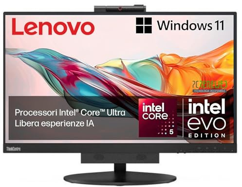 Lenovo Todo en Uno ThinkCentre TIO24 24″ Pulgadas | Intel Core i5 8400T | DP USB-C | 16 GB RAM | 256 GB SSD | Webcam | Windows 11 Pro | Microsoft Office 2021 Profesional (Reacondicionado)