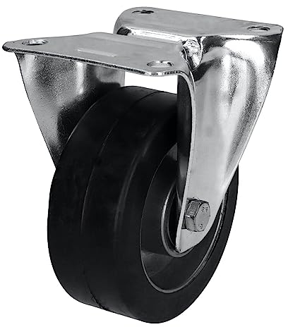 WIKO Schwerlastrollen 100 mm Transportrollen - Lenkrollen mit Bremse - Aluminium Gummirollen Set bis 180 kg - Bockrollen (Bockrolle)