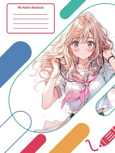 My Anime Composition Notebook: Cute Anime Themed Comp Book Diary Journal For Students Wide Ruled Lined Paper 110 Pages (55 Sheets) 8,25 x 11 inches