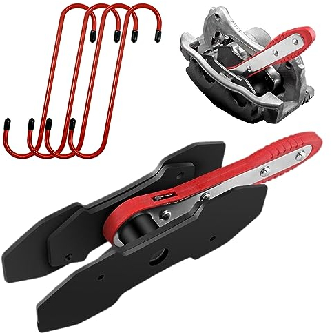 CHANG QI Bremssattelwerkzeug Ratschen Bremskolben-Rückstell-Werkzeug mit 2 Stahlplatten und 4 S Haken Bremsbelag-Ersatzhaken…
