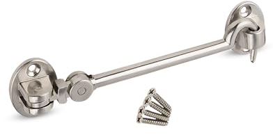 Gedotec Gancio tempesta in acciaio zincato 157 x 37 mm I 1 pezzo gancio per porta tempesta I gancio per cabina con piastra e viti di fissaggio per porta del garage, finestre, cancello da giardino,