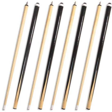 ISPiRiTo Pool Sticks 2 Stück 122 cm Hausbar Billard Queue Stick 13 mm Klebespitzen Hartholz Holz Pool Queues, 4 Stück