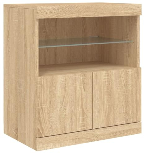 vidaXL Sideboard mit LED-Leuchten Sonoma-Eiche 60x37x67 cm