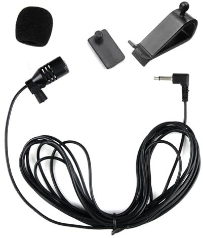 Microfono Esterno per Autoradio da 3,5 mm, Plug & Play Microfono Autoradio con Bluetooth Abilitato - Compatibile con Alpine JVC Kenwood Sony Jensen Boss, per stereo radio GPS e DVD