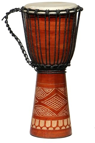 Wogeka - 50 cm Djembe - Bongo mit Carving geschnitzt Muster als Geschenk-Idee Afrika Style Drum Trommel 11