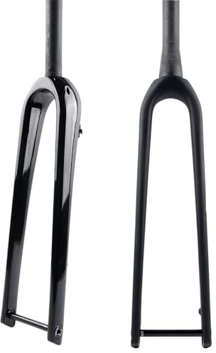 QIUSHIBO Fahrrad Gabel 700C Gravel-Rennrad, Vollcarbon, Cyclocross, Reise, Flache Scheibenbremse, mit Steckachse, Vorderradgabel, hart, gerade, konisch Fahrradgabeln(Taptered matt)