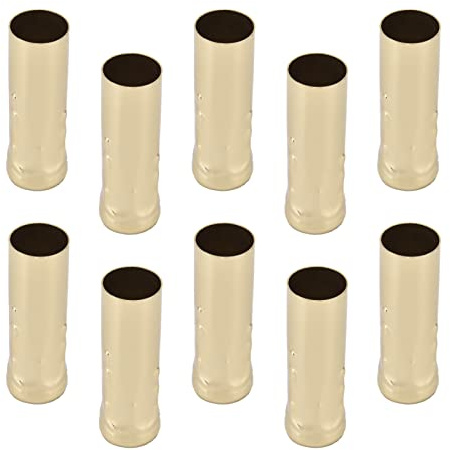 Ausla Kerzen Tropfhülsen 10 Stück 80mm x 25mm Eisen Kerzenabdeckungen Röhren Hülsen für Leuchten Kronleuchter Wandleuchten Lampen Pendelleuchten Ersatz (Gold)