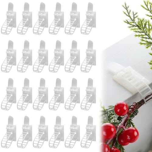TELAIN Selbstklebende Türhaken, 24 Translucente Fensterhaken Zum Aufhängen, Ideale Weihnachtsdekoration Für Türrahmen Und Kamine, Rückstandsfreie Befestigung