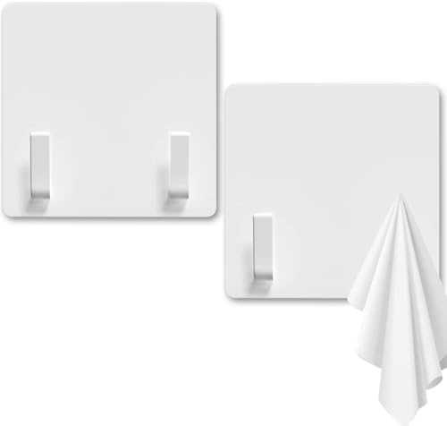 Acmerota 2Pcs Simple Cubierta de Placa Ciega con Ganchos 1Gang Placa ciega Placa de cubierta ciega eléctrica simple para enchufes eléctricos Caja trasera Cubierta de enchufe, borde redondo, pegado