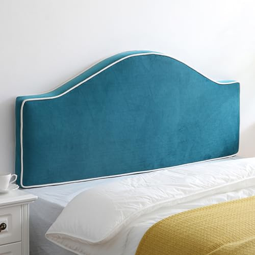 Almohada curvada para cabecera de cama infantil tapizada en la pared, cojín de lectura para sofá cama y litera, color azul, 180 cm, tamaño California King con correas